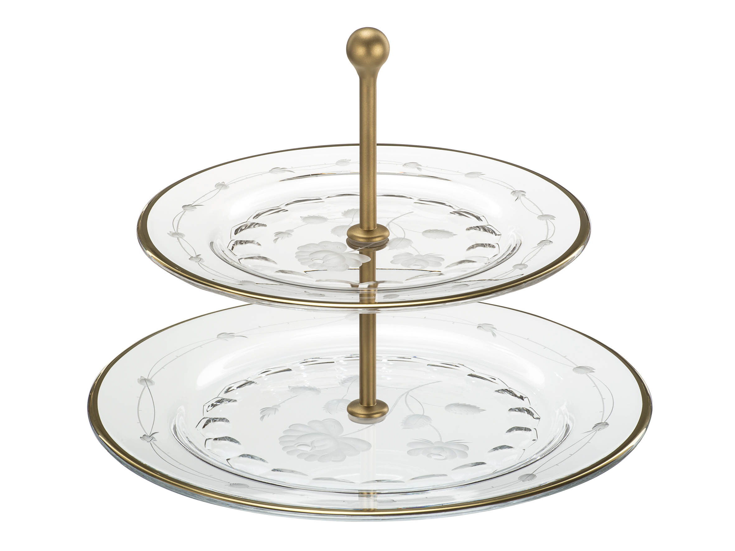 Etagere Kristallglas Monrose Gold (32 cm)