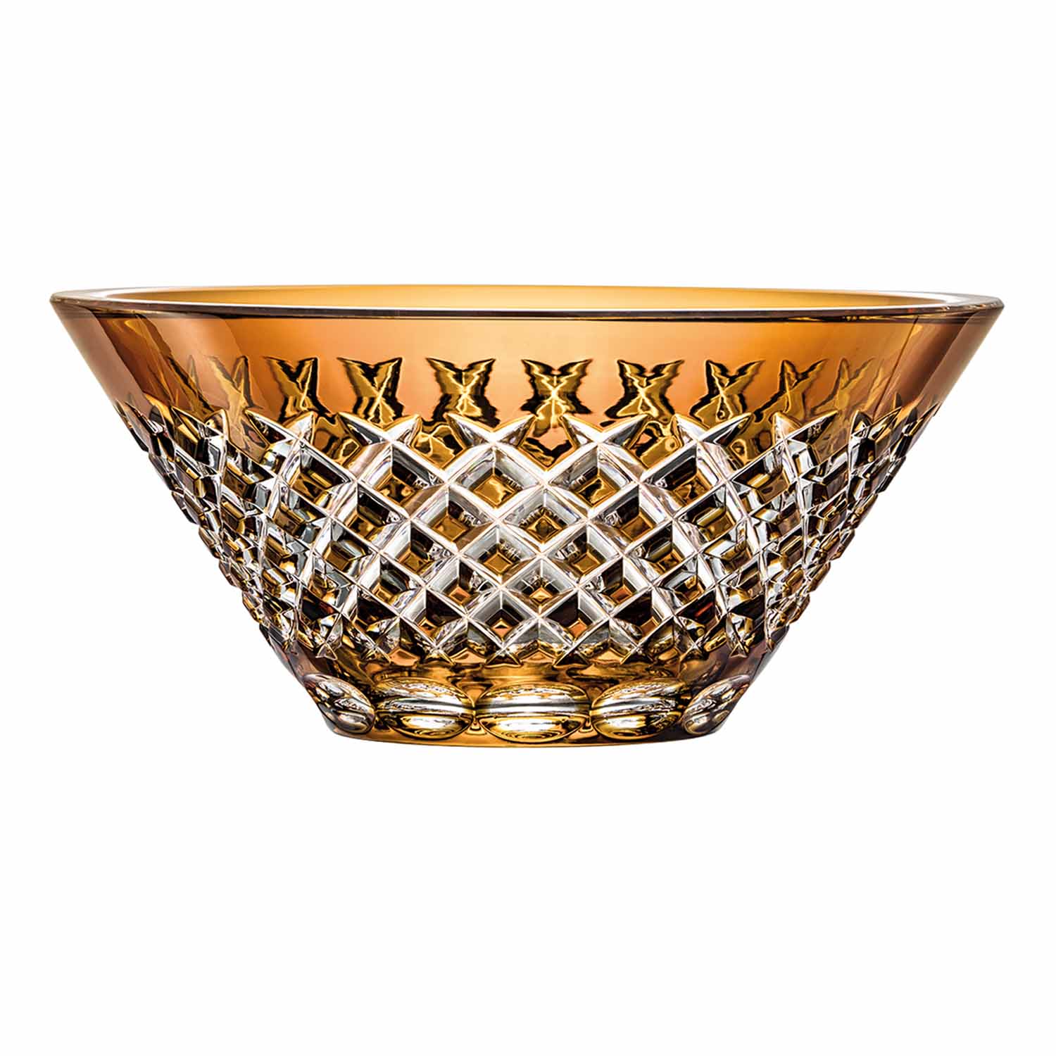 Schale Kristallglas Karo amber (24 cm)