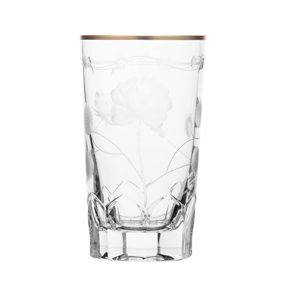 Long drink glass crystal Monrose Gold clear (12 oz)