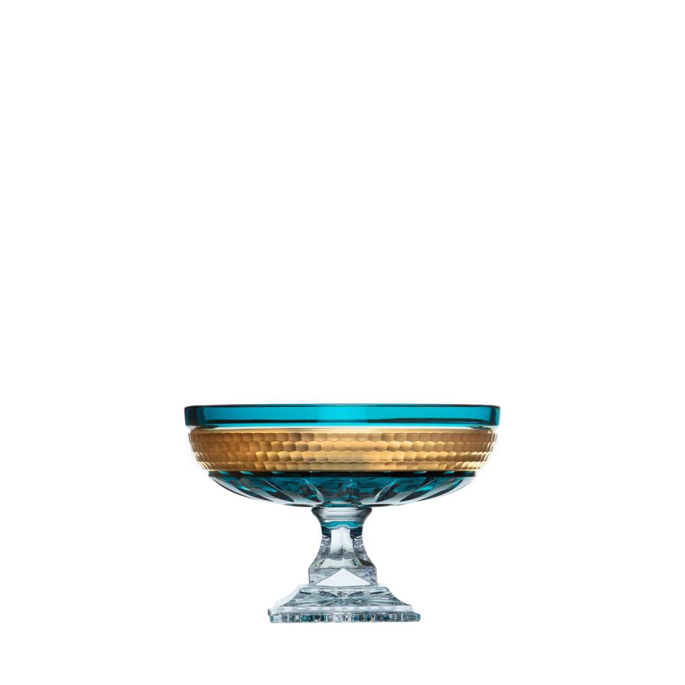 Schale Kristallglas Bloom-Gold azur (25 cm)