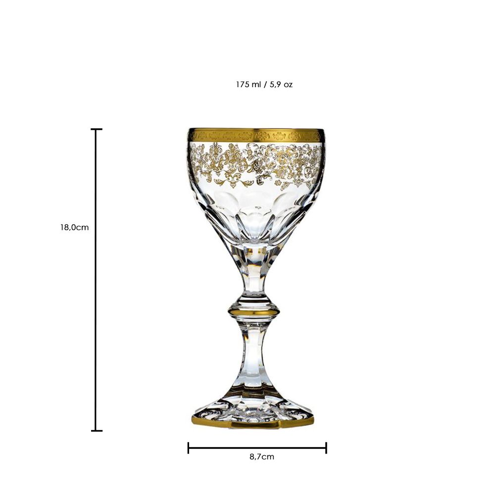 Red wine glass crystal Princess clear (18 cm)