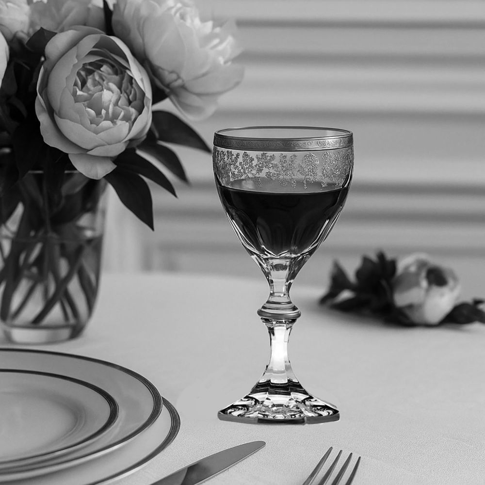 Red wine glass crystal Princess clear (18 cm)