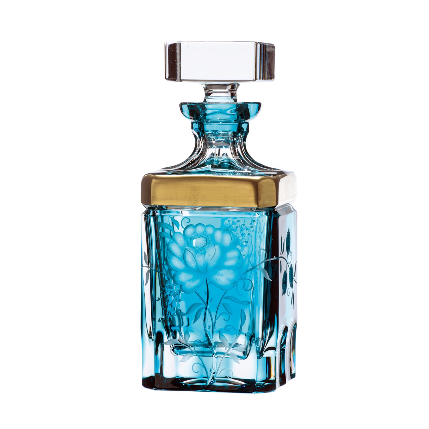 Whiskey Decanter Crystal Primerose Gold azur (25 cm)