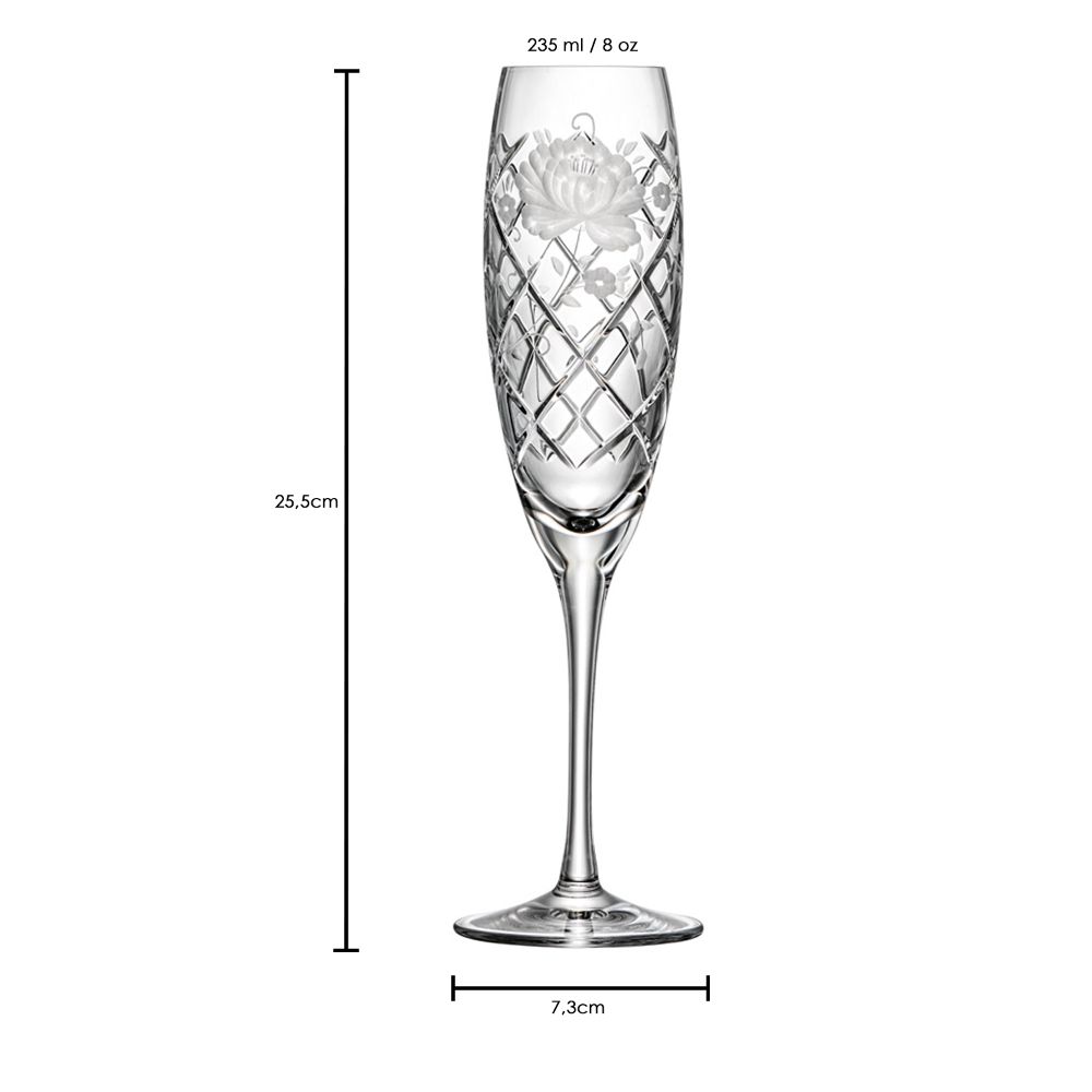 Champagne glass crystal Sunrose clear (25.5 cm)
