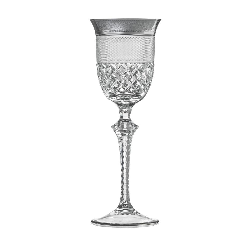 Red wine glass crystal Rococo platinum clear (23.5 cm)