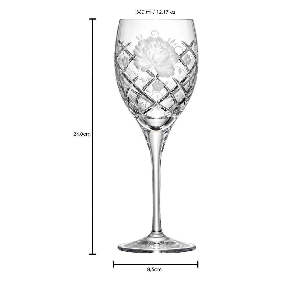 Red wine glass crystal Sunrose clear (24 cm)
