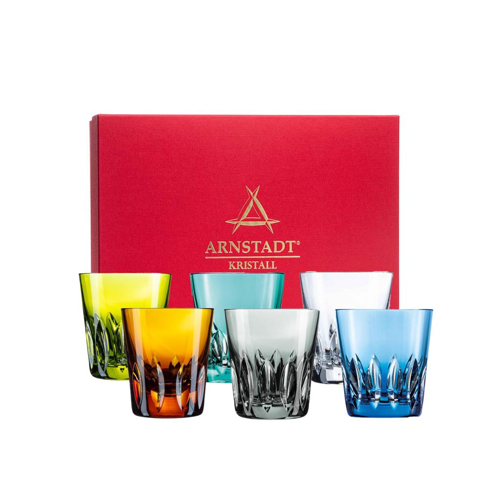 Trinkglas Set Kristall Bunt (14cm)