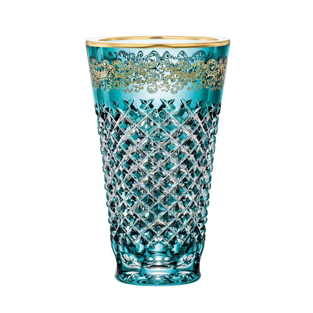 Vase crystal glass Arabeske azure (23 cm)