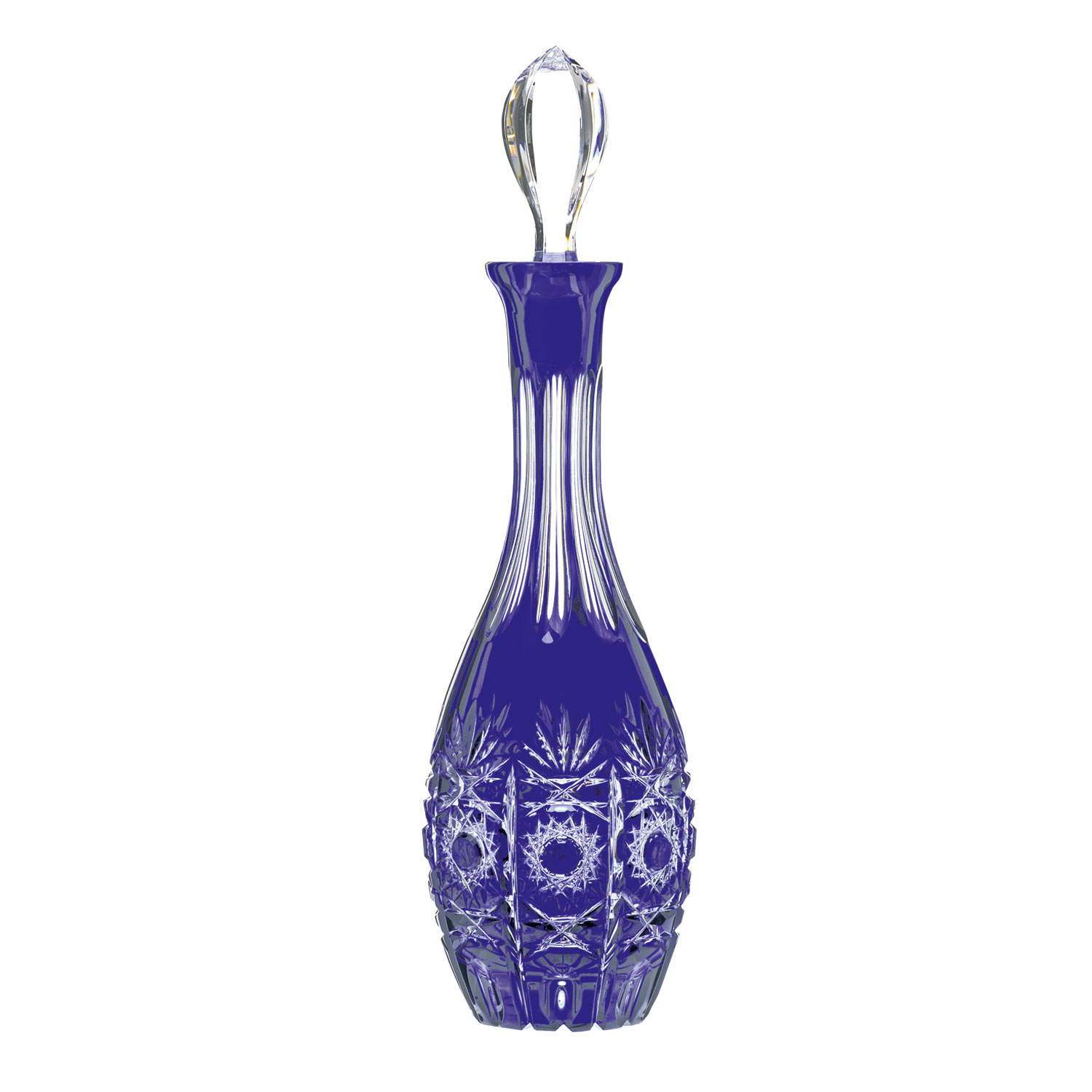 Wine carafe decanter crystal Dresden cobalt (37.3 cm)