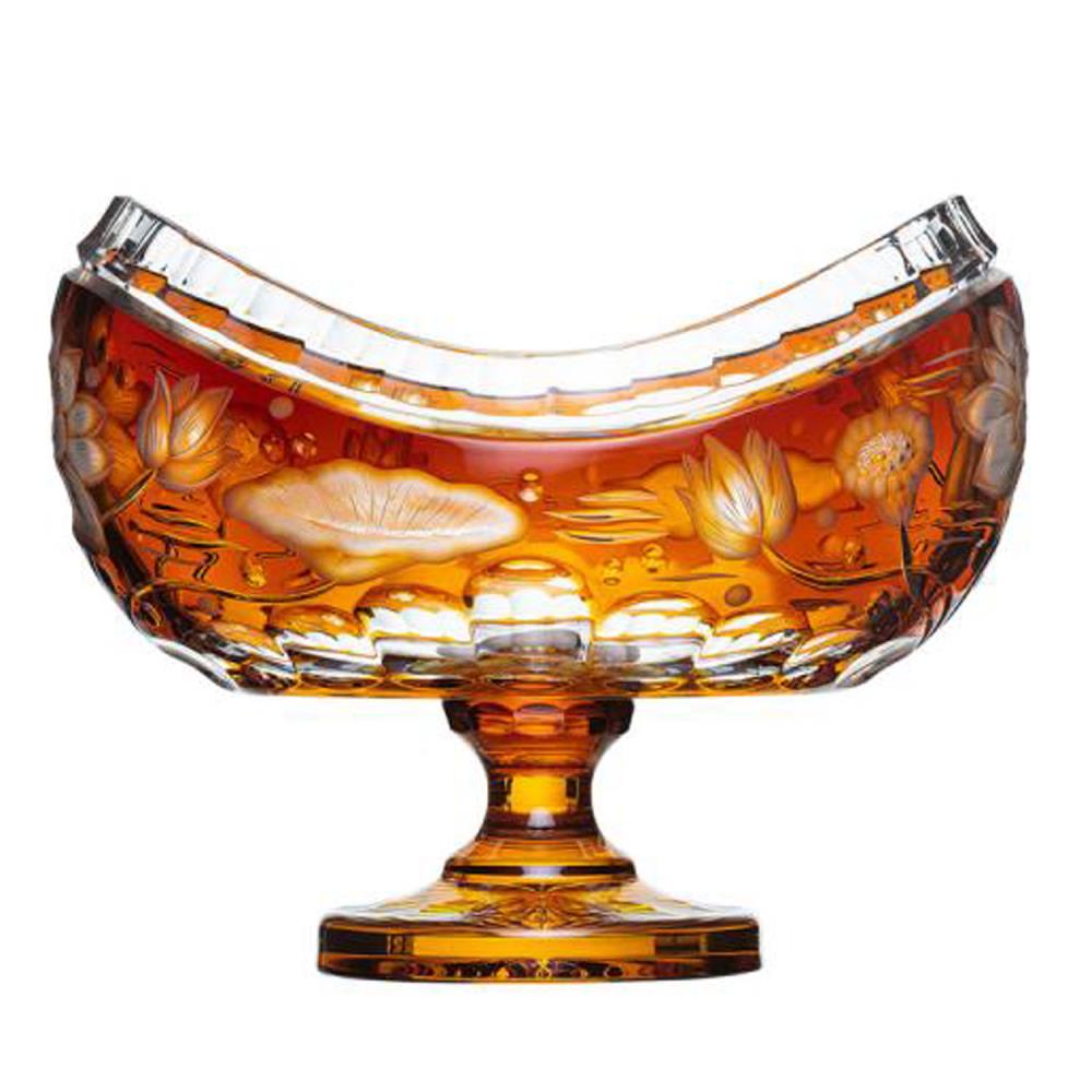 Jardiniere  Kristallglas Lotus amber (26 cm)