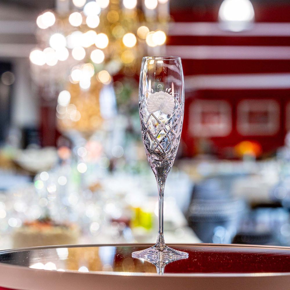 Champagne glass crystal Sunrose clear (25.5 cm)