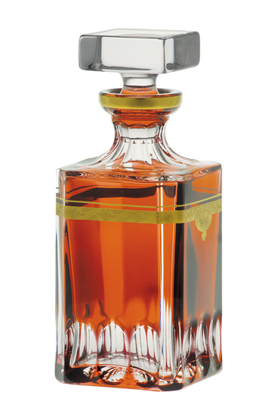 Whiskey decanter crystal Sanssouci amber (25 cm)