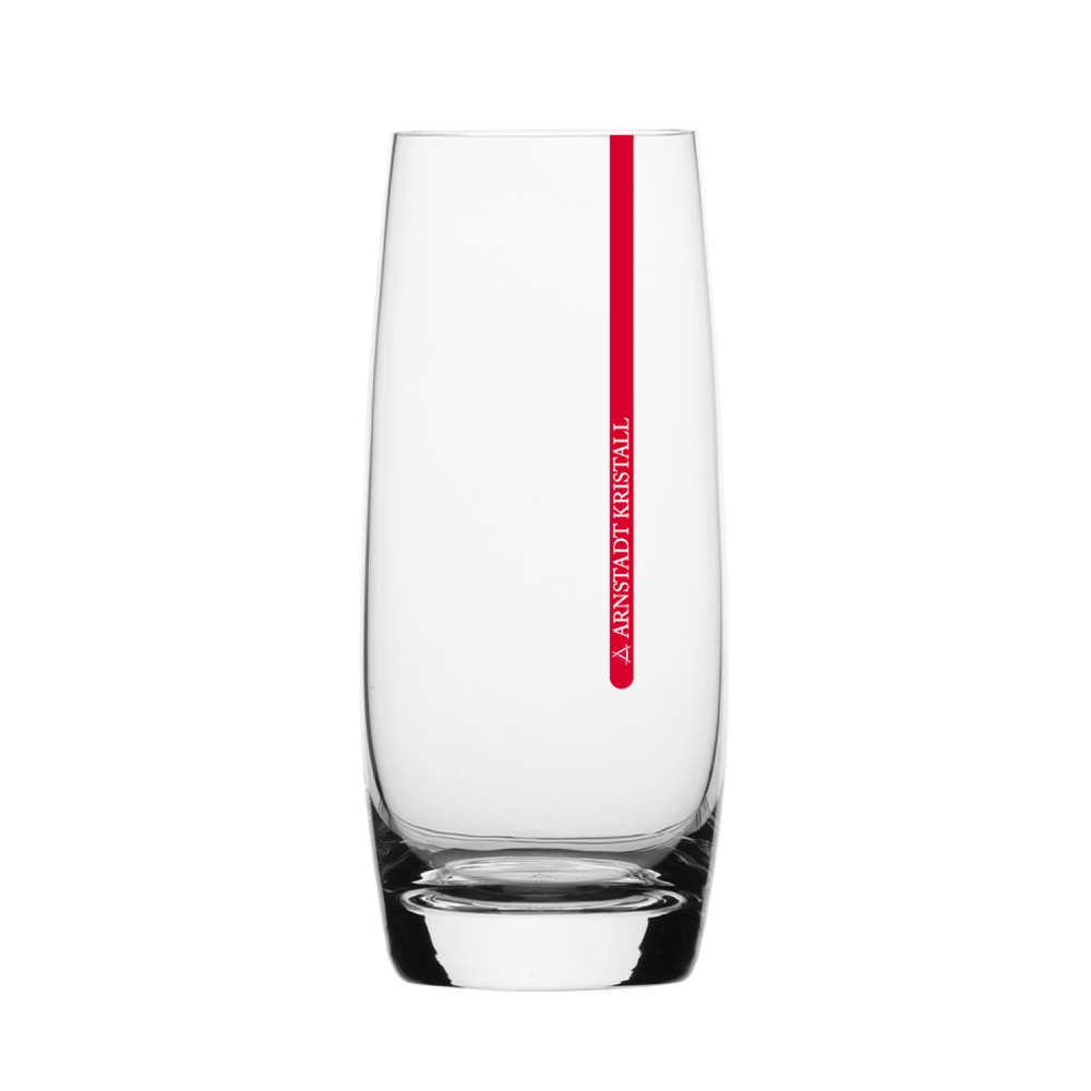 Long drink glass crystal Redstripe clear (16 cm)