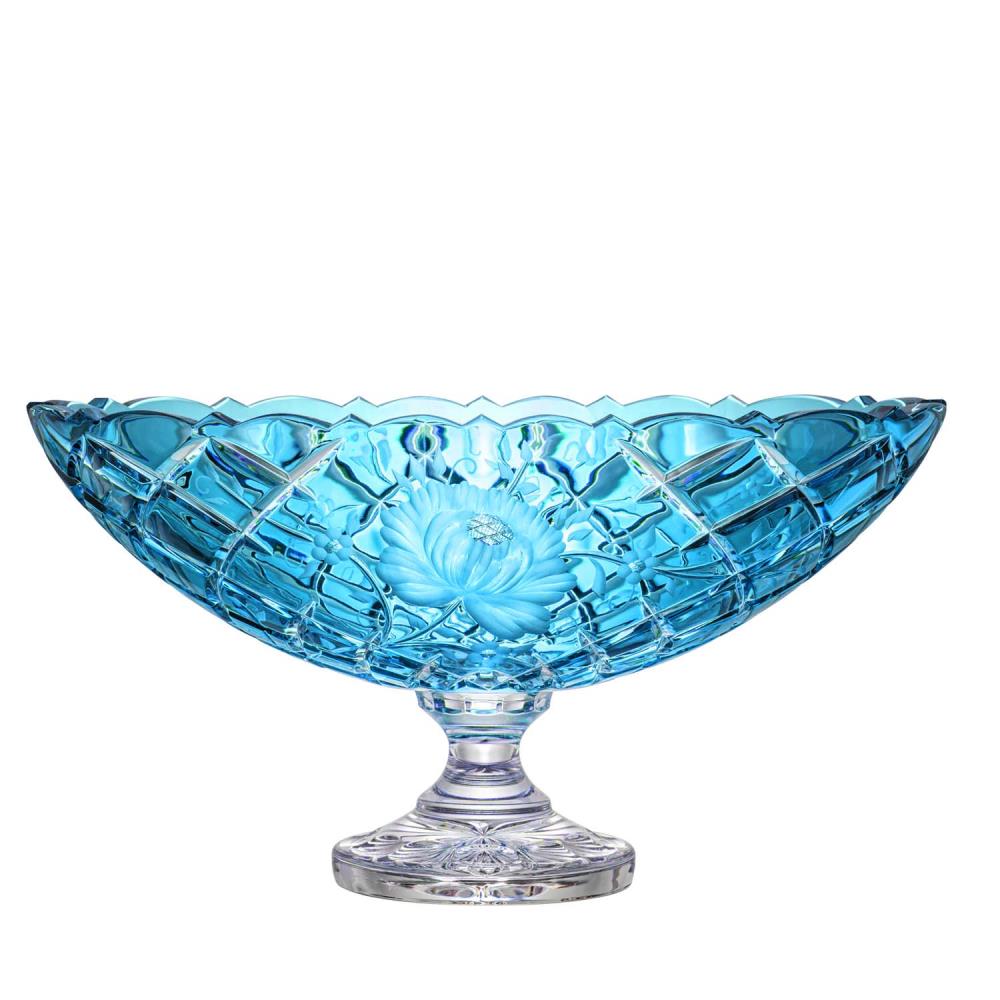 Jardiniere Kristallglas Sunrose azur (40 cm)