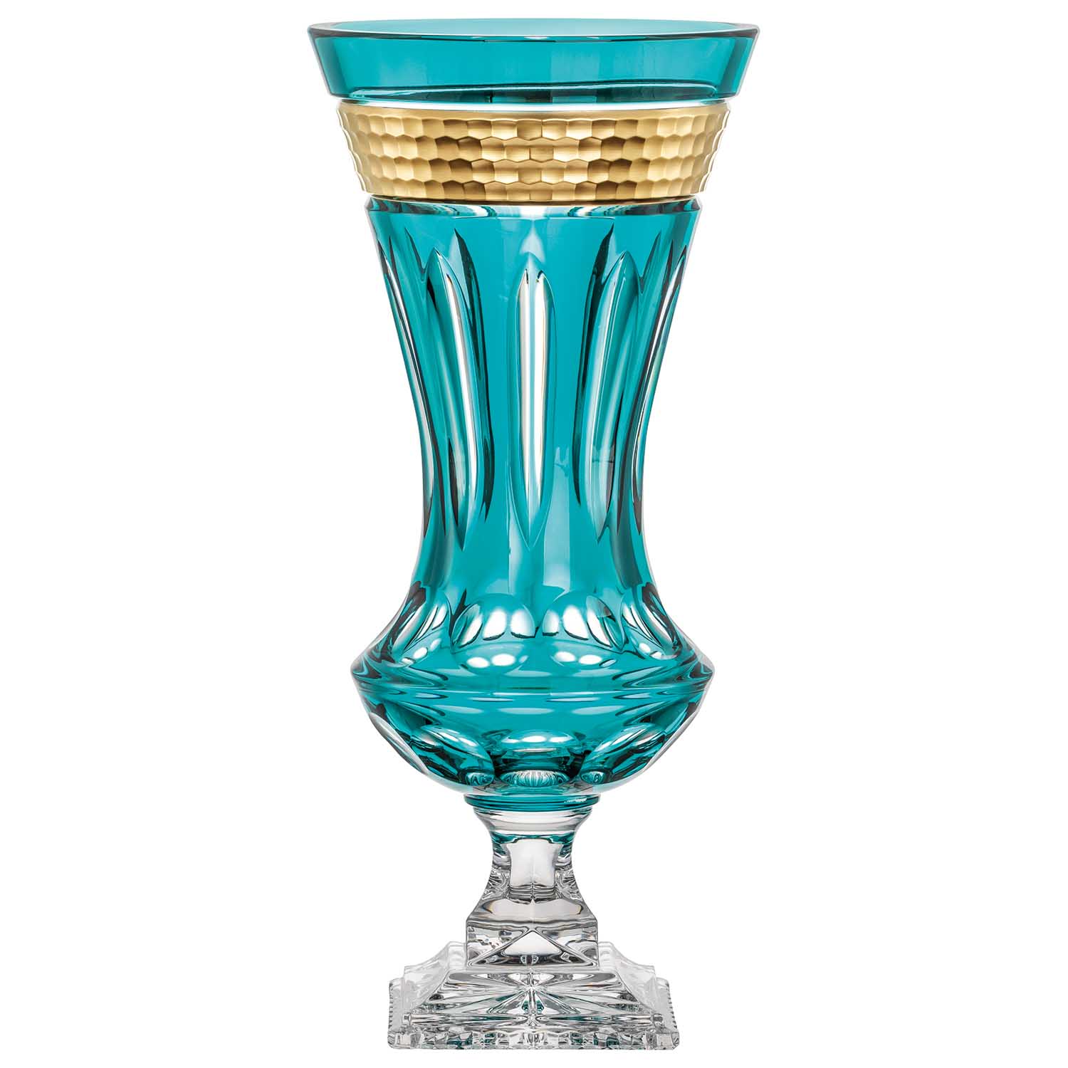 Vase Crystal Bloom Gold Azure (42 cm)