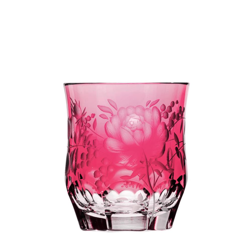 Whiskey glass crystal Primerose Gold rubin (9cm)