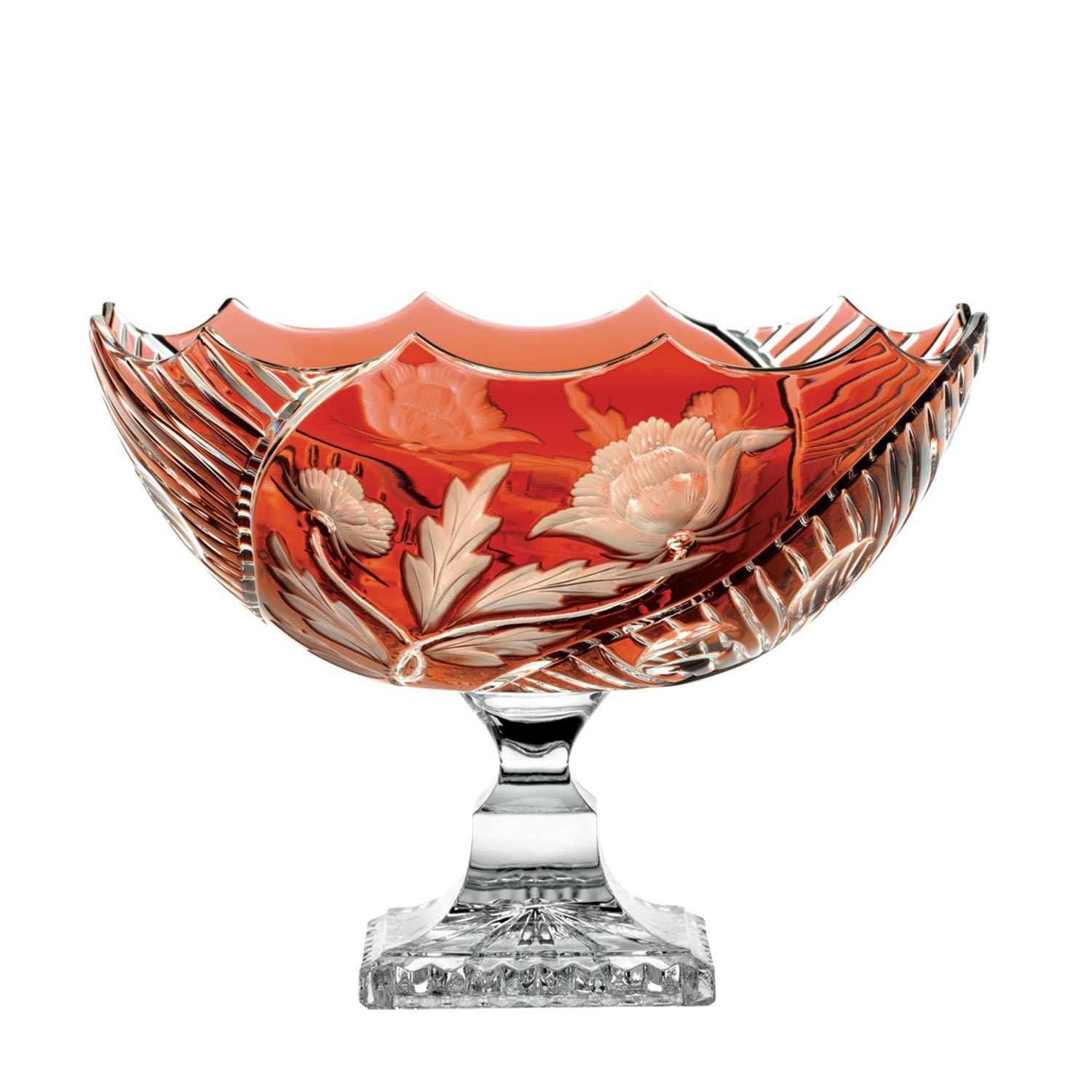 Schale Kristallglas Red Poppy (26 cm)