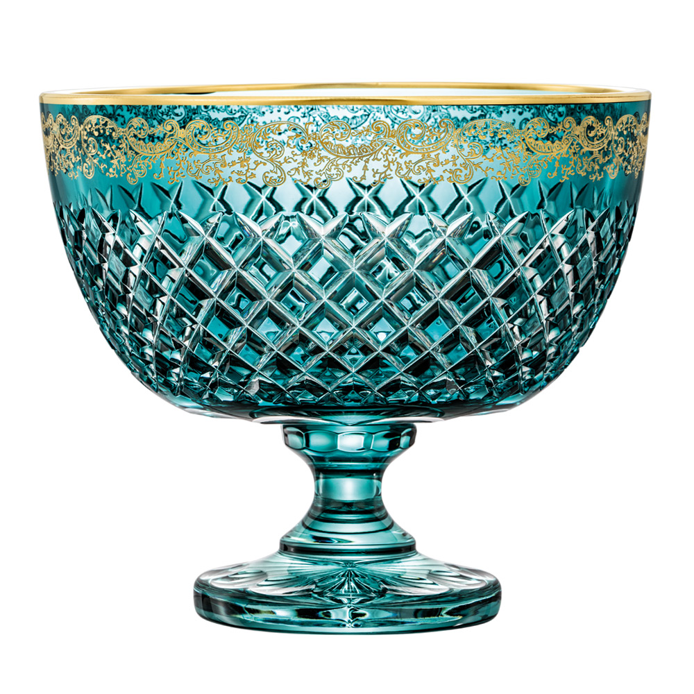 Crystal glass bowl Arabeske azure (30 cm)