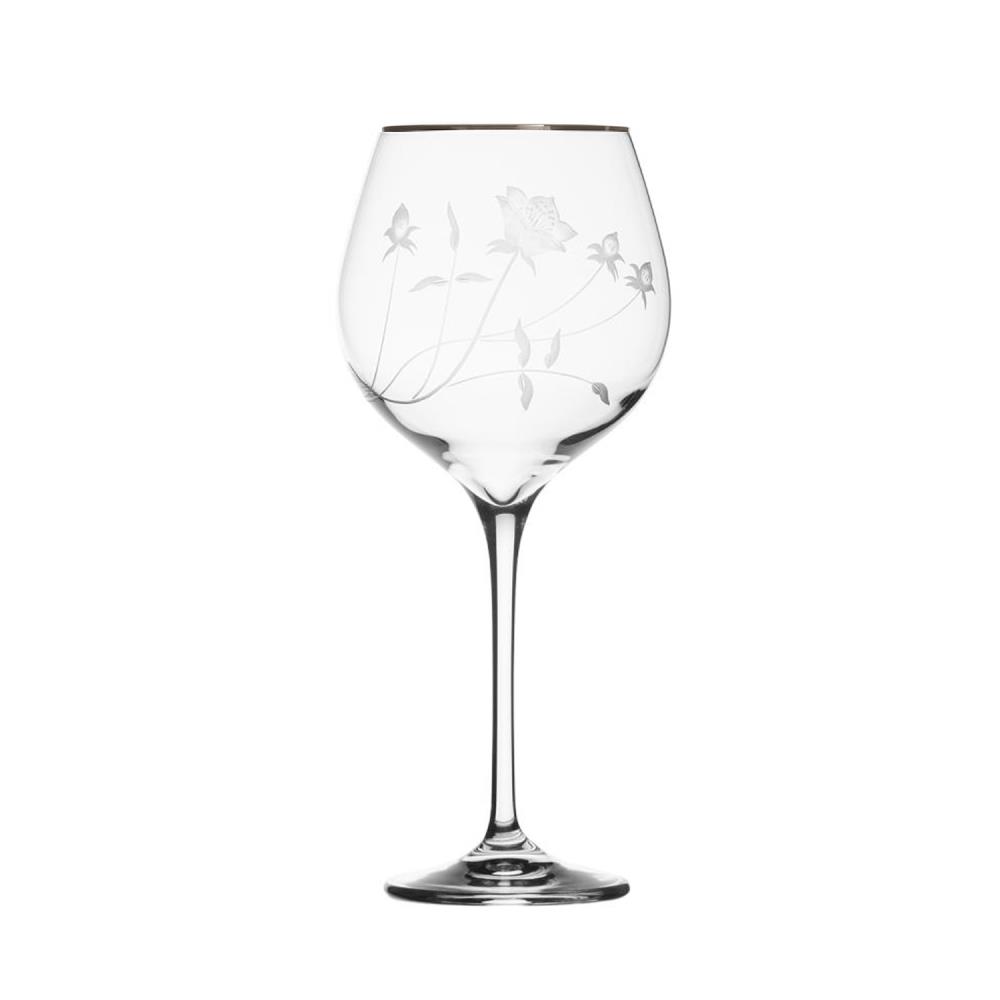 red wine glass crystal Liane Platinum rim clear (22,6 cm)