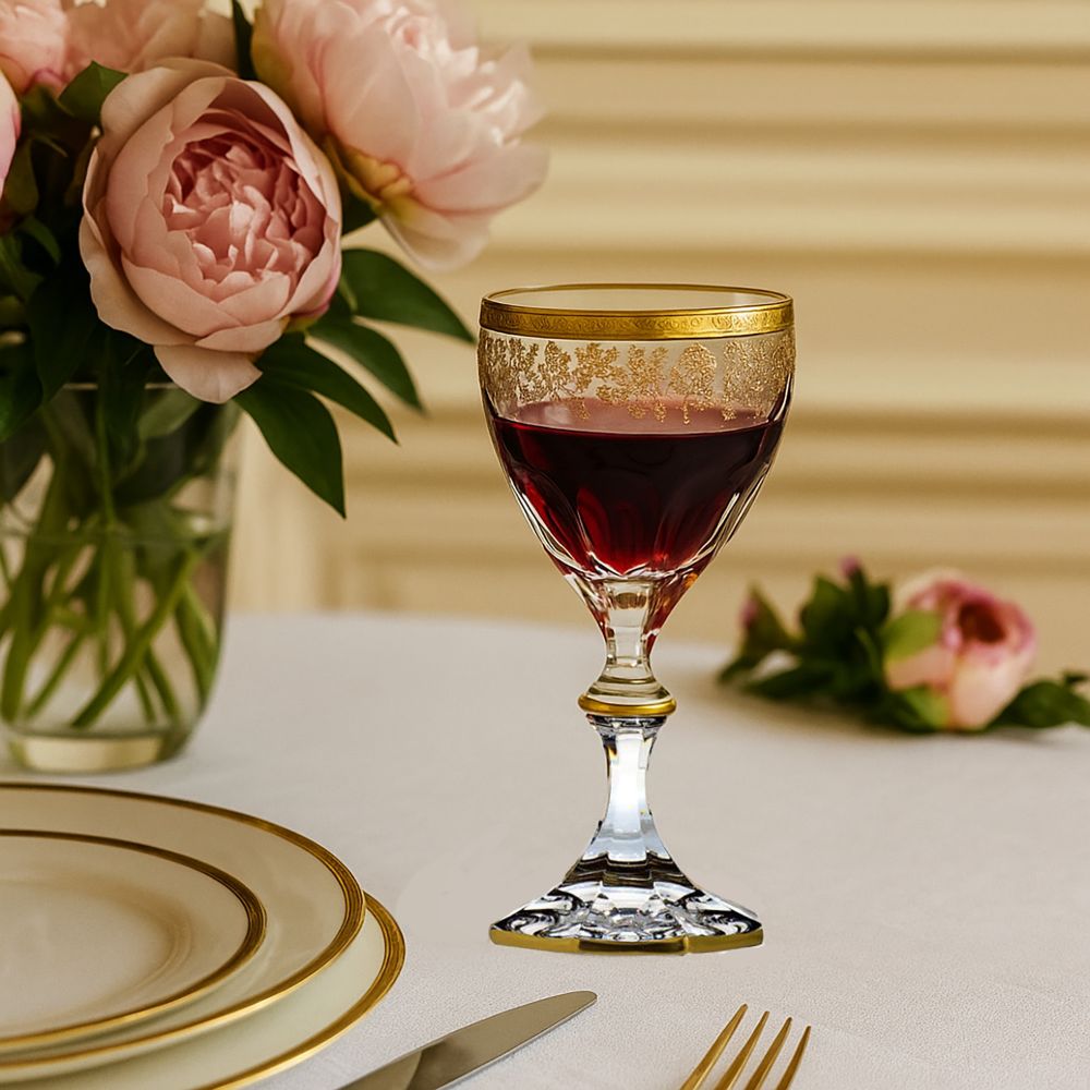 Red wine glass crystal Princess clear (18 cm)