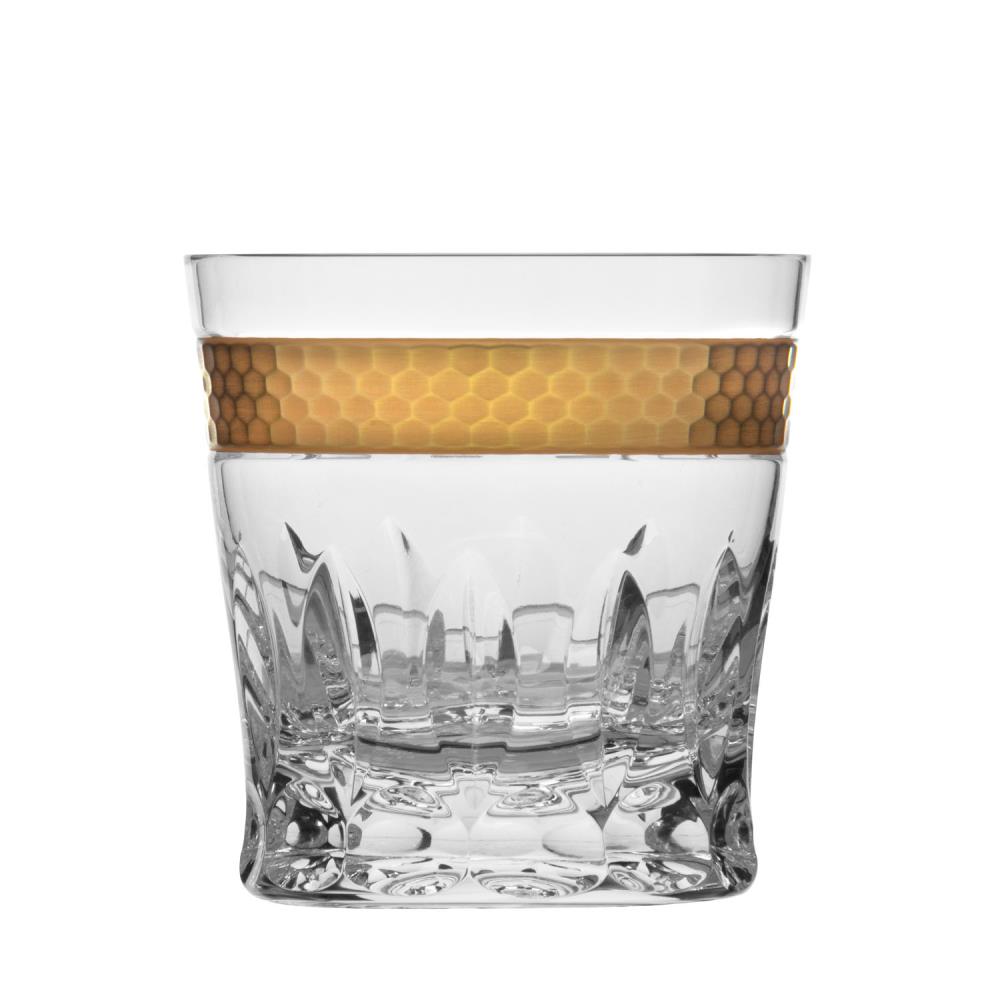 Whiskey glass crystal Bloom Gold (9,5 cm) PREMIUM