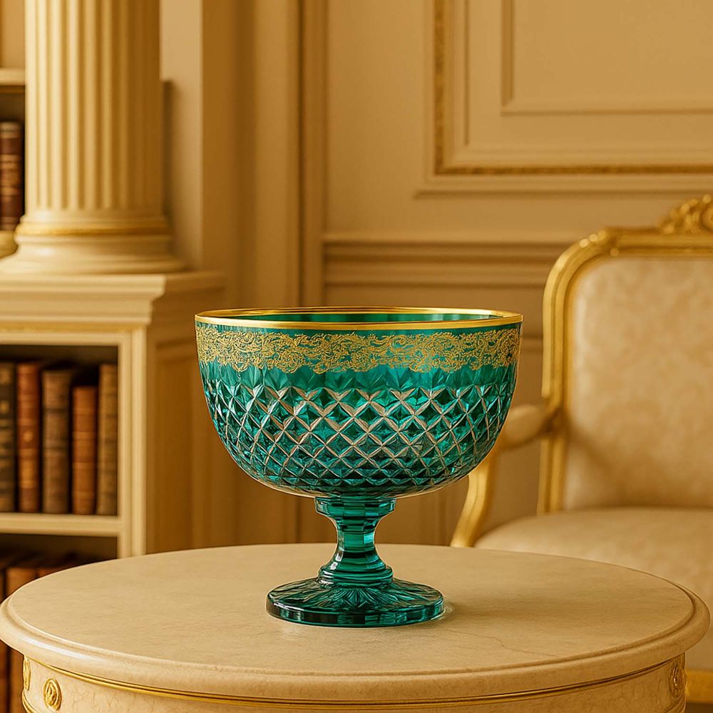 Crystal glass bowl Arabeske azure (30 cm)