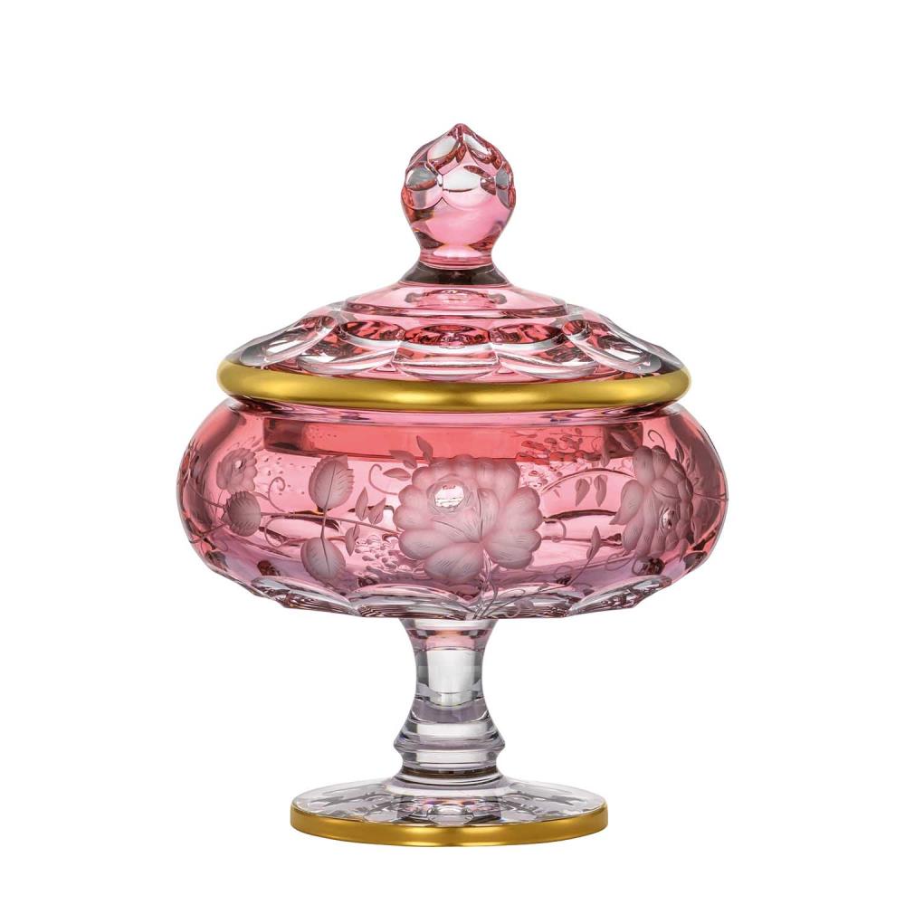 Dose Kristallglas Primerose Gold rosalin (20 cm)