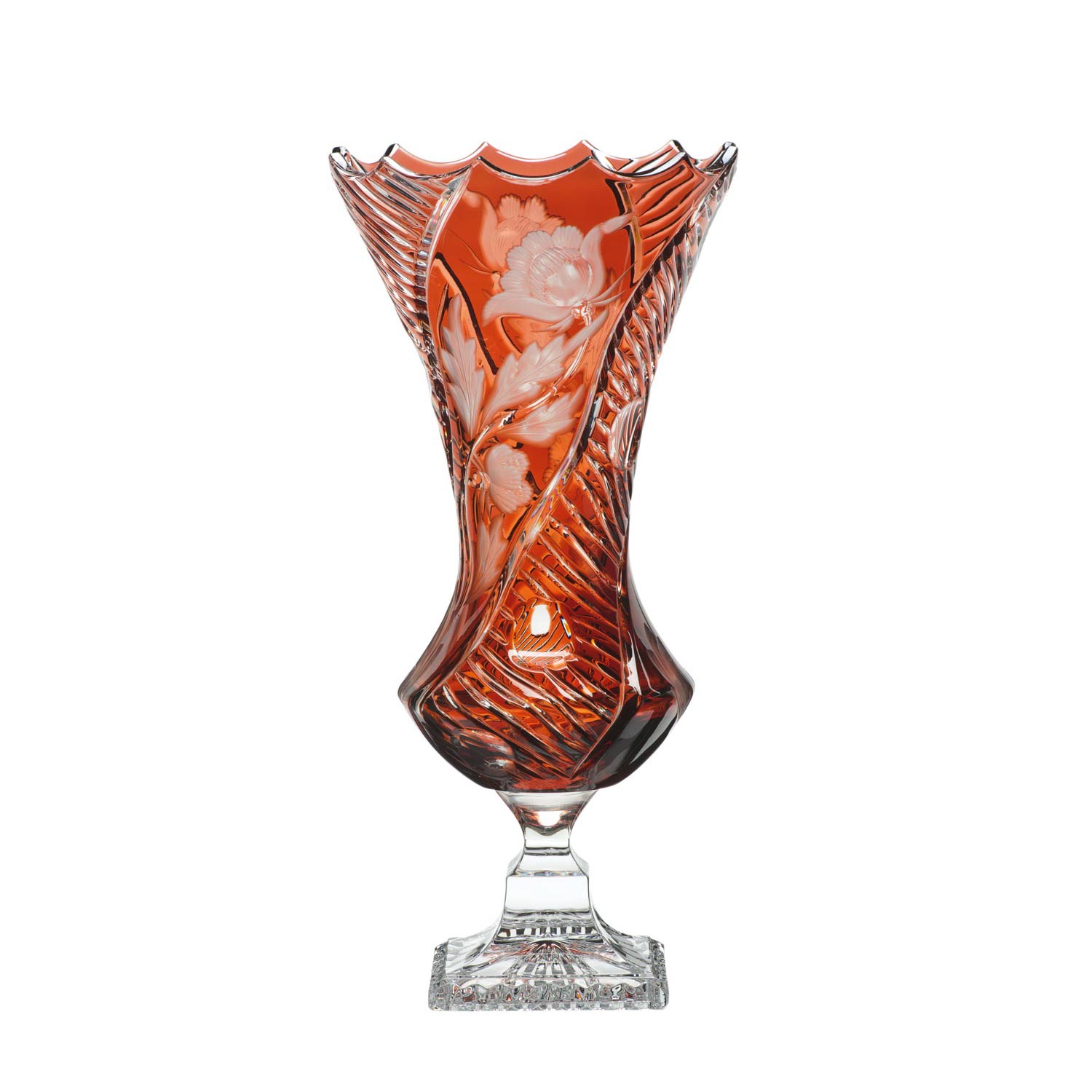 Vase Kristallglas Red Poppy (34 cm)