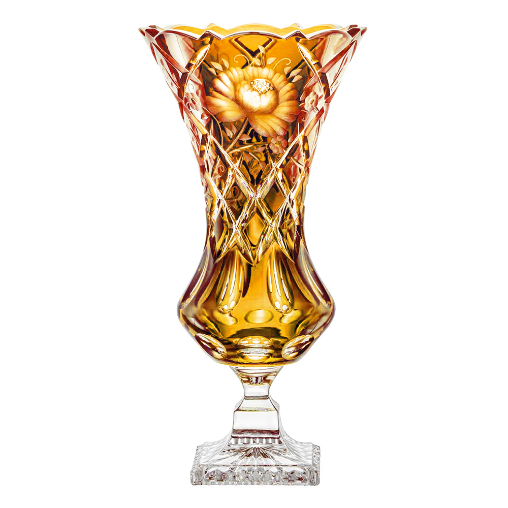 Vase Kristallglas Sunrose amber (34 cm)