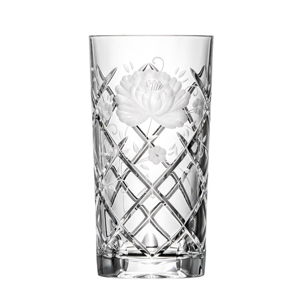 Long drink glass crystal Sunrose clear (13,5 cm)