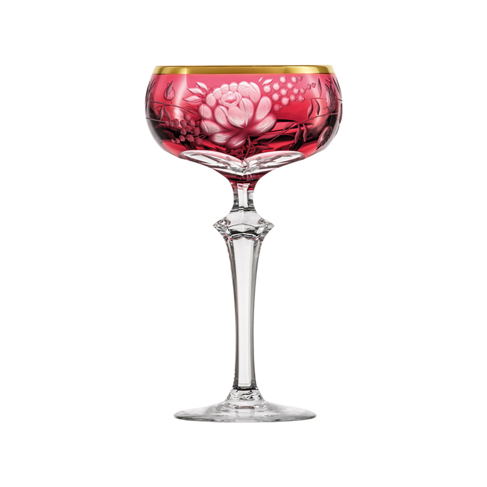 Cocktail glass crystal Primerose Gold rubin (17 cm)