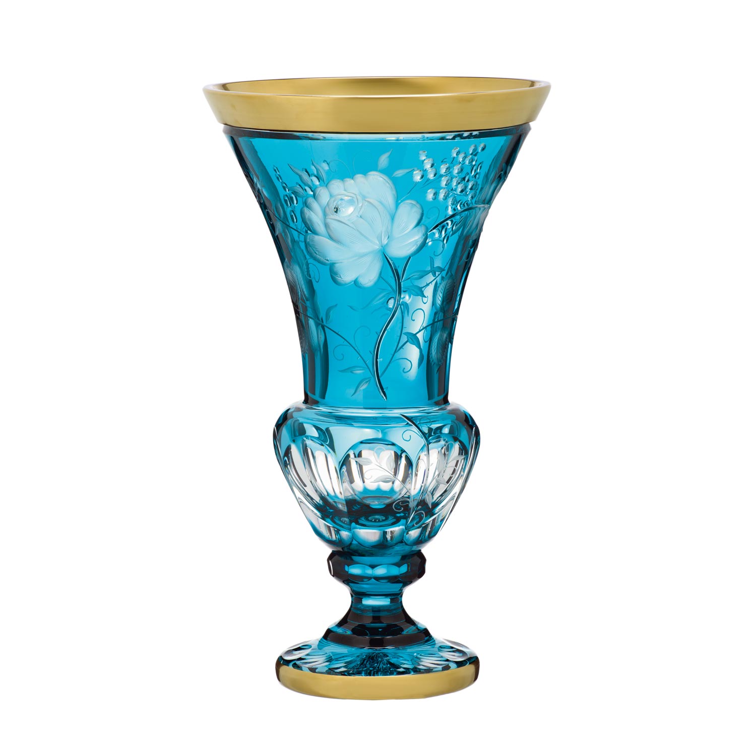 Vase Crystal Primerose Gold azure (44 cm)