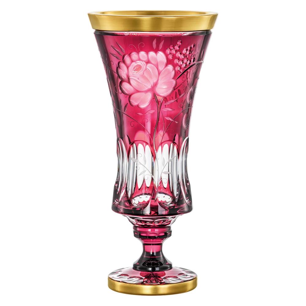 Vase crystal Primerose Gold rubin (43 cm)