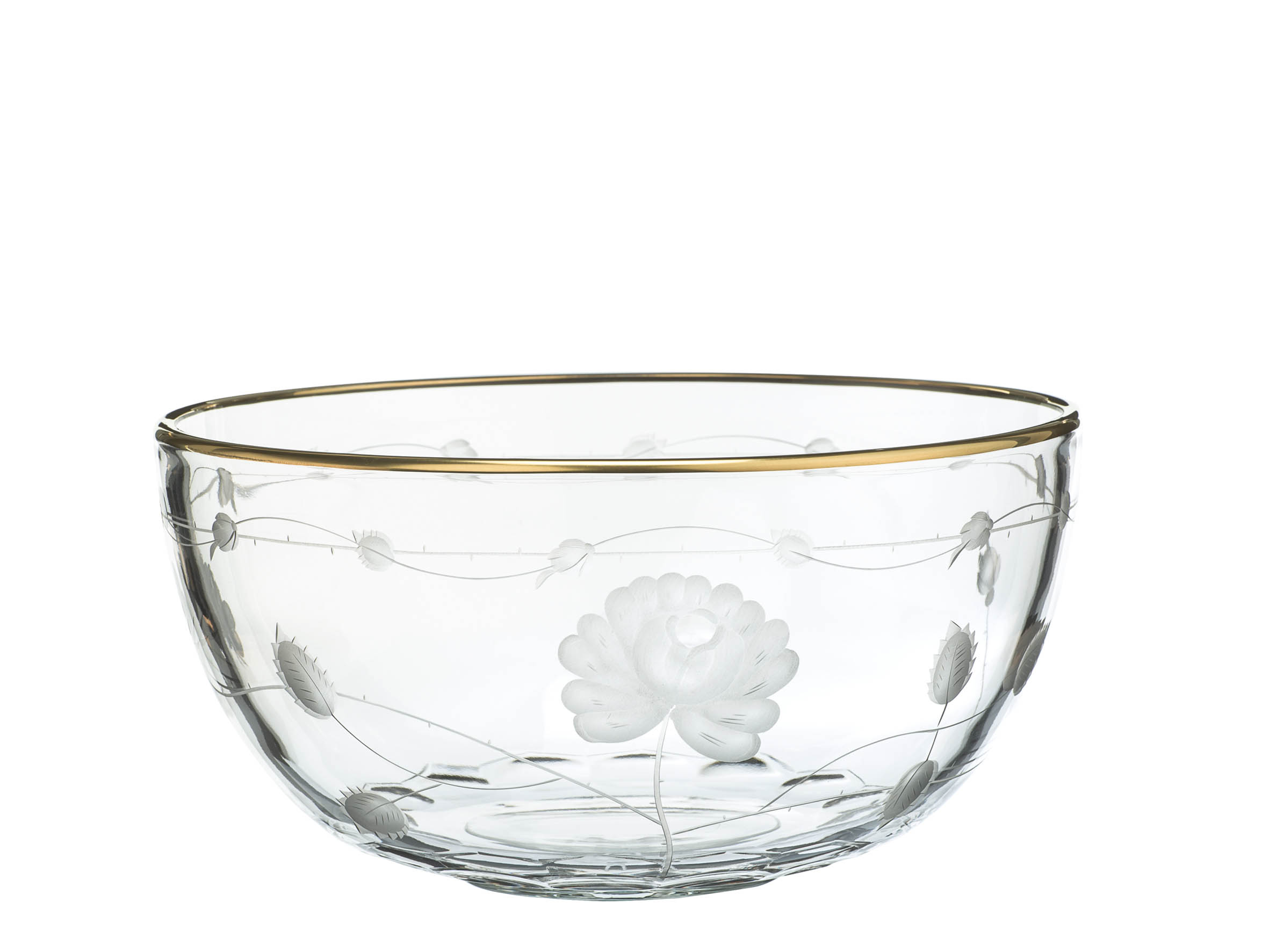 Salatschüssel Kristallglas Monrose Gold (21 cm)