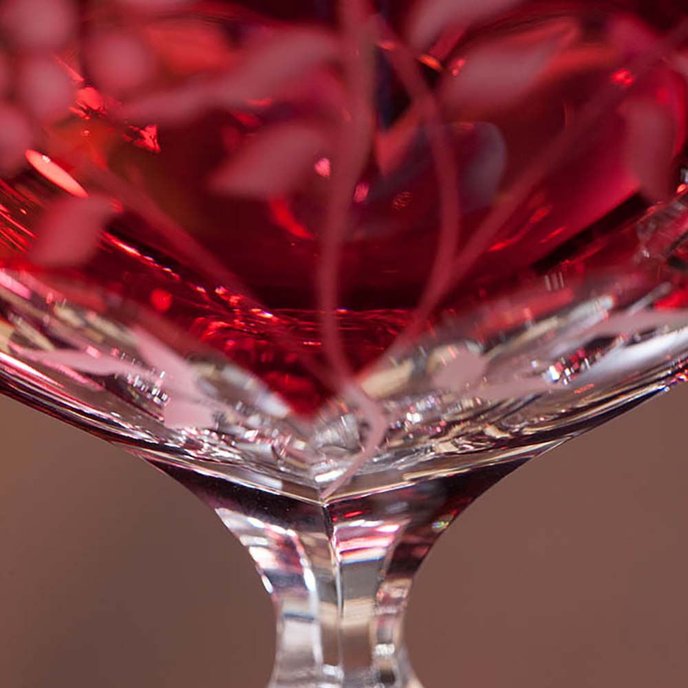 Red wine glass crystal Primerose Gold rubin red (25,5 cm)
